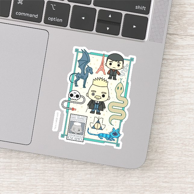 Sticker GELLERT GRINDELWALD™ et dessin sur os (Détail)