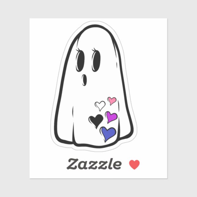 Sticker Genderfluide Fierté Ghost (Feuille)