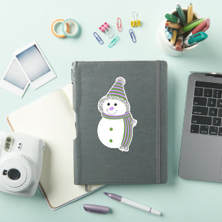 Sticker Genderquede Pride Snowman Snowperson Drapeau