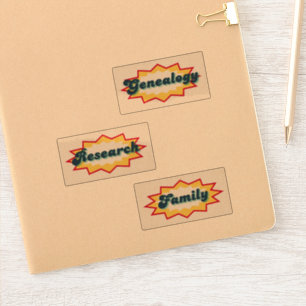 Sticker Généalogie, Recherche, Famille, design pop bande d