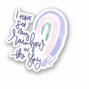 Sticker Genèse de l'autocollant arc-en-ciel de Jésus