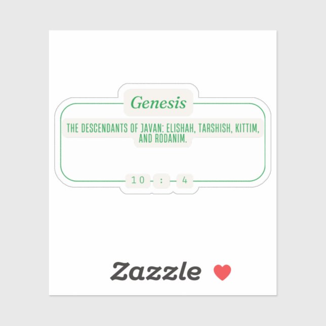 Sticker Genesis 10:4 (Feuille)