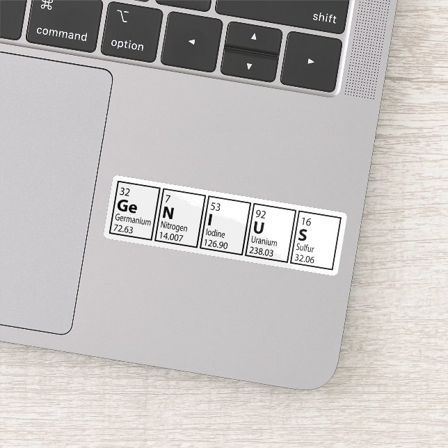 Sticker Genius Table périodique Science Nerd drôle (Détail)
