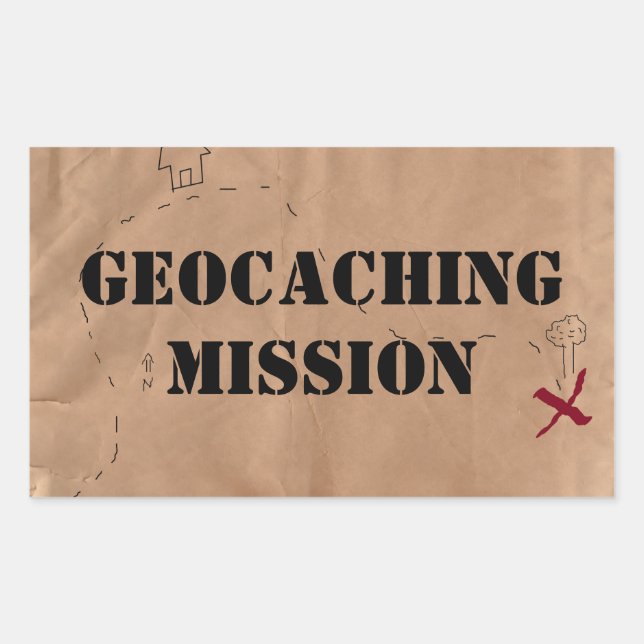 Sticker: Geocaching Mission, on an Old Map Sticker (Front)
