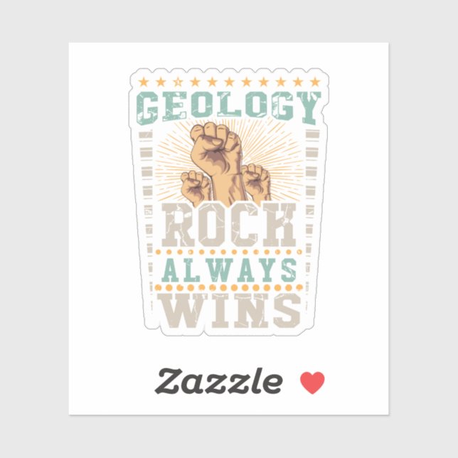 Sticker Géologie Rock gagne toujours (Feuille)