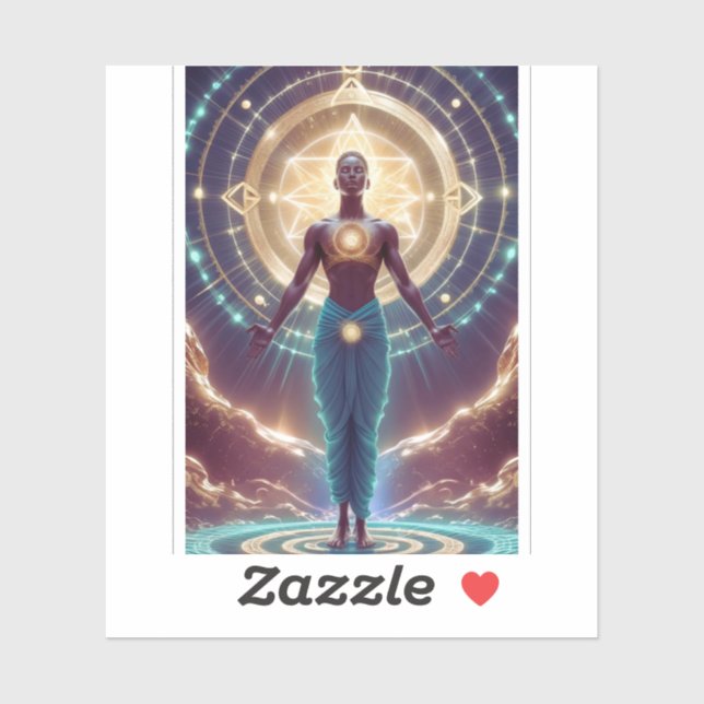 Sticker Géométrie mystique - Rayonnement de l'âme (Feuille)
