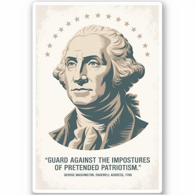 Sticker George Washington Quote American President Art (Devant)