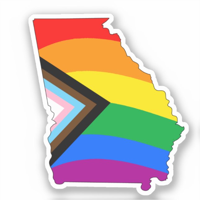 Sticker Georgia State Pride LGBTQ Progress Pride (Recto)