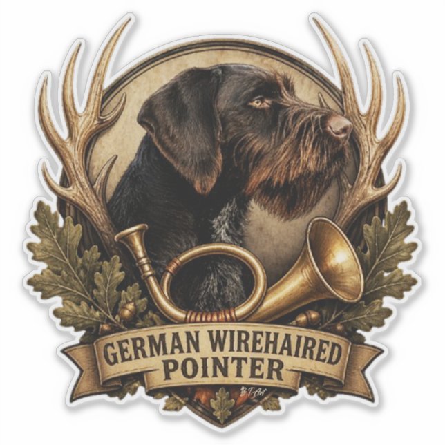 Sticker German Wirehaired Pointer (Devant)