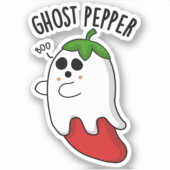 Sticker Ghost Pepper Funny Chili Pun (Devant)