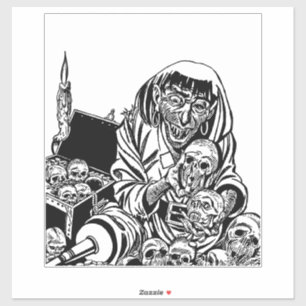Sticker ghoul zombie pirate trésor monster horreur art