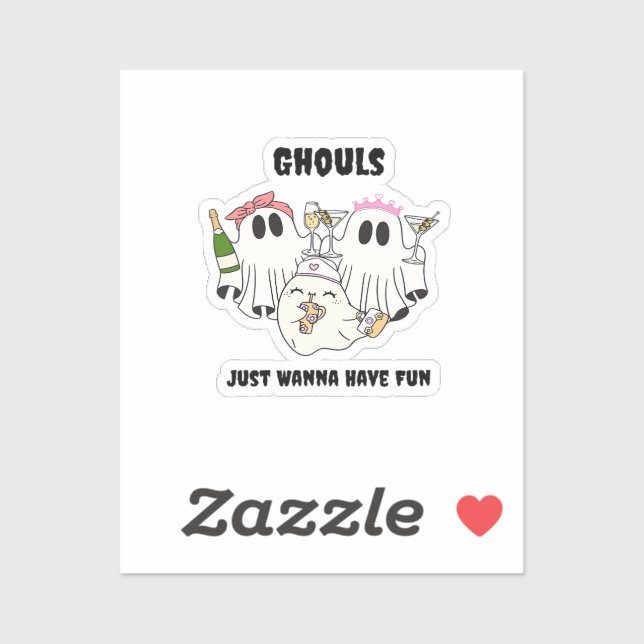 Sticker Ghouls veut juste avoir un design de base amusant (Feuille)
