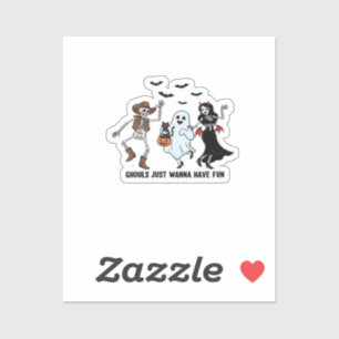 Sticker Ghouls veut juste s'amuser - Danser Squelette Spoo