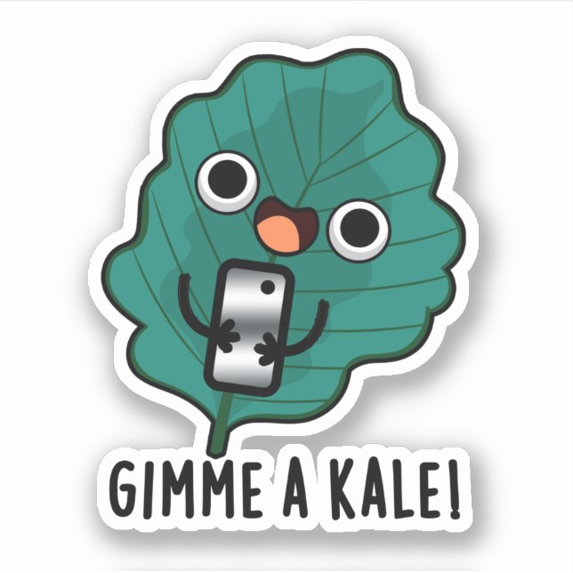Sticker Gimme Un Kale Funny Veggie Pun (Devant)