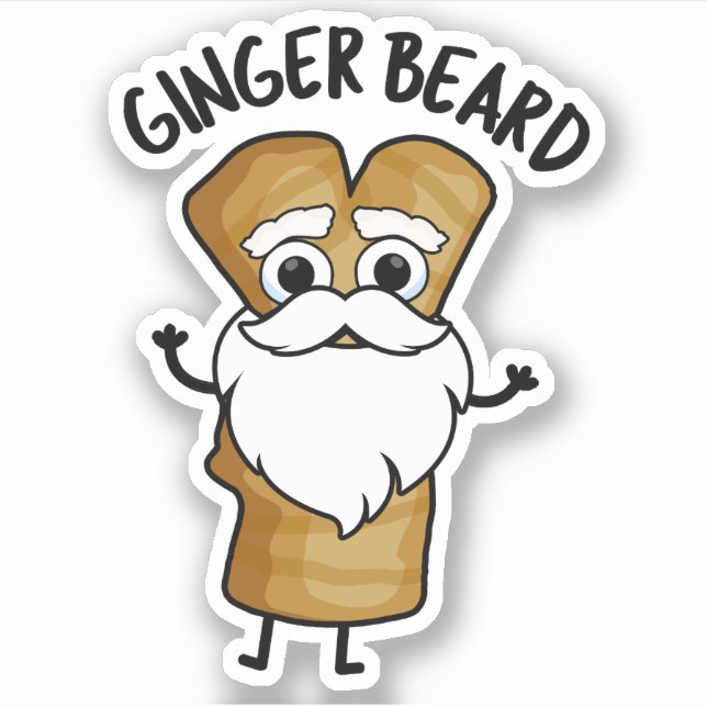 Sticker Ginger Beard Drôle Pain d'épices Pain d'épices Pun (Devant)