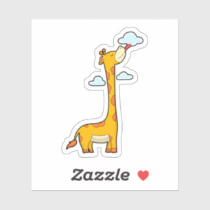Sticker Girafe aux nuages
