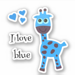 Sticker girafe bleue