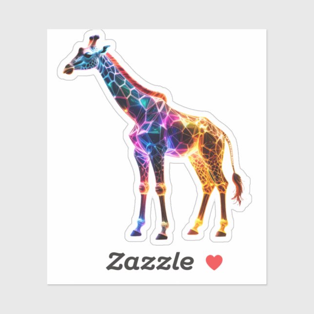Sticker Girafe Verre Coloré (Feuille)