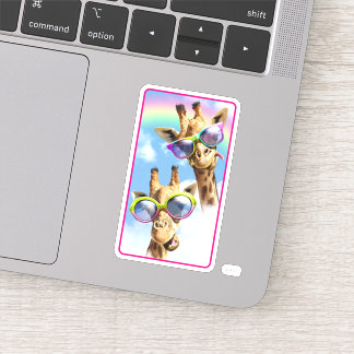 Sticker Girafes Avec Lunettes De Soleil