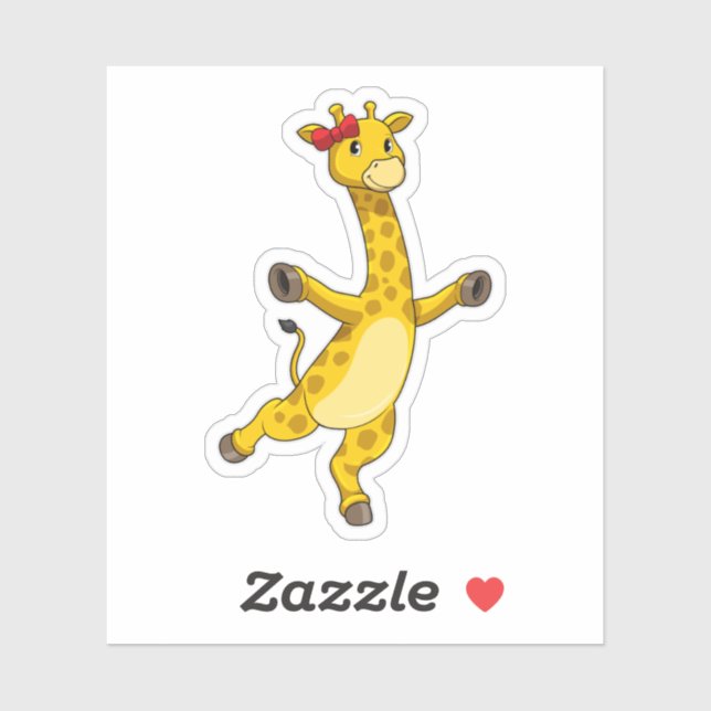 Sticker Giraffe au ruban (Feuille)