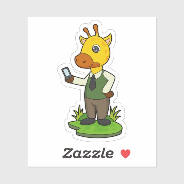 Sticker Giraffe avec mobile (Feuille)