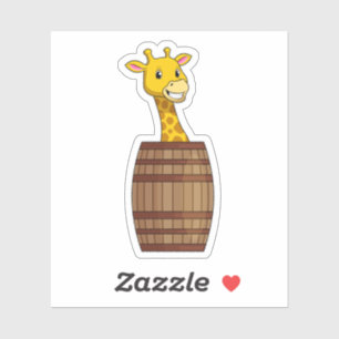 Sticker Giraffe avec tonneau