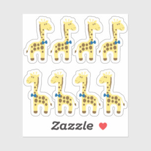 Sticker Giraffe Baby Boy Blue Bow Planner / Scrapbook