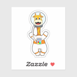 Sticker Giraffe en astronaute en costume