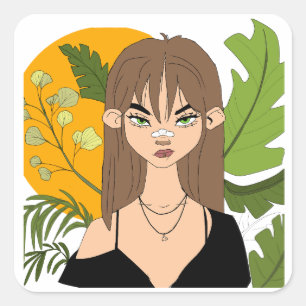 sticker girl be nature