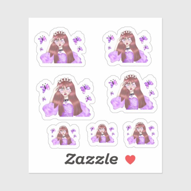 Sticker Girl Drawing (Feuille)