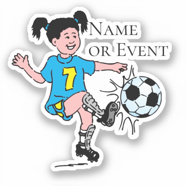 Sticker Girl Playing Soccer  (Recto)