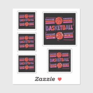 Sticker Girls Basketball Géométrique Typographie Artistiqu