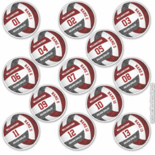Sticker girly maroon noir volleyball noms de joueur jeu 13