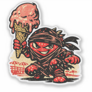 Sticker Glace Assassin Fraise — Fun Été Vintage