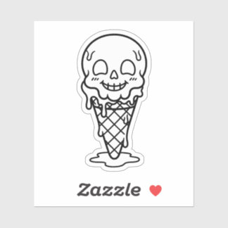 Sticker Glace de crâne à colorier Summerween