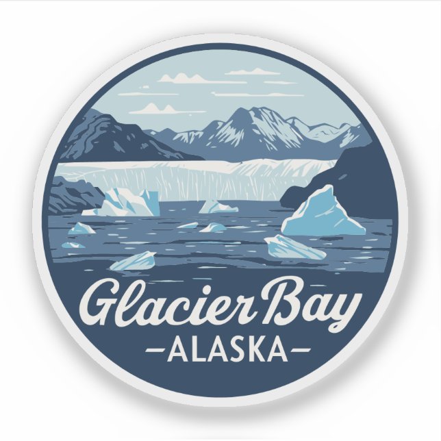 Sticker Glacier Bay Alaska Voyage Ancien (Devant)