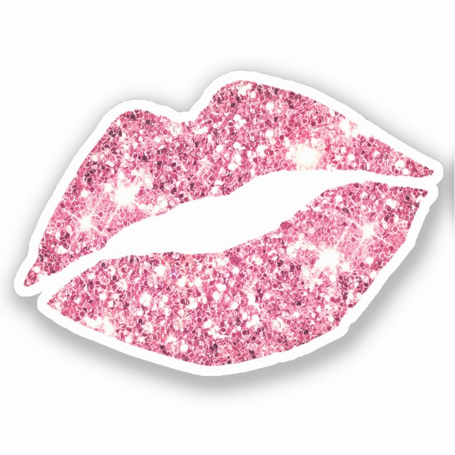 Sticker Glam Aesthétique Girly Rose Parties scintillant lè (Recto)