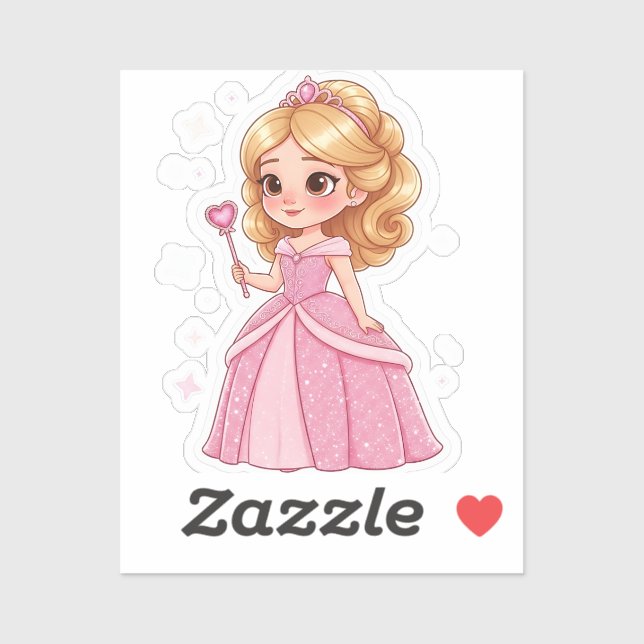 Sticker Glam Princess vinyle taillé sur mesure (Feuille)