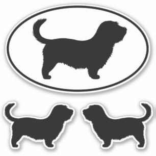 Sticker Glen de Silhouettes Imaal Terrier avec longue queu