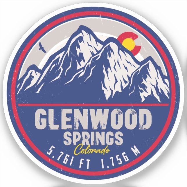 Sticker Glenwood Springs Colorado Ski Randonnées Souvenirs (Recto)
