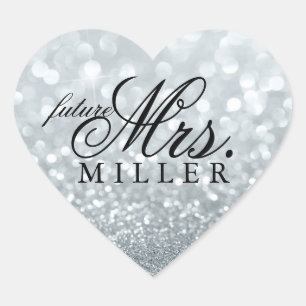 Sticker - Glitter Heart Fab future Mrs.