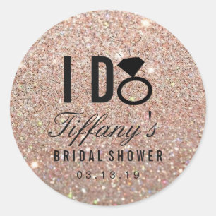 Sticker - Glitter I DO Bridal Shower Rose Gold
