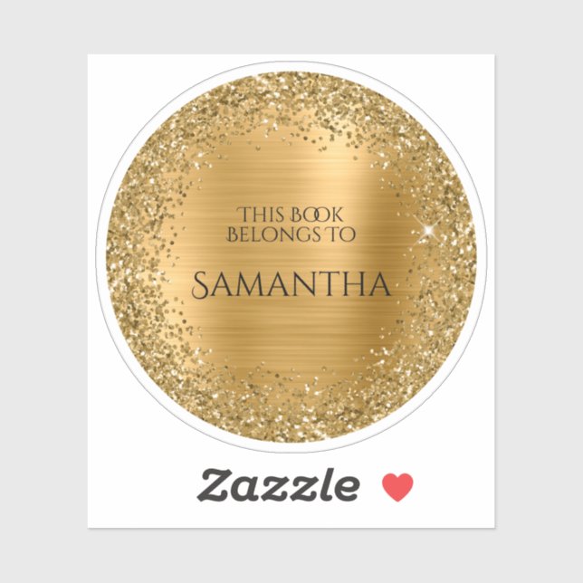 Sticker Glitterie Or Pile Ce Livre Appartient Au Cercle (Feuille)