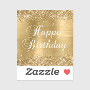 Sticker Glittery Gold Foil Joyeux anniversaire