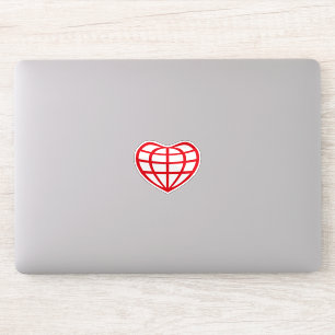 Sticker Globe terrestre en forme de cœur Amour