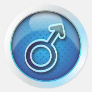 Sticker glossy gender man symbol