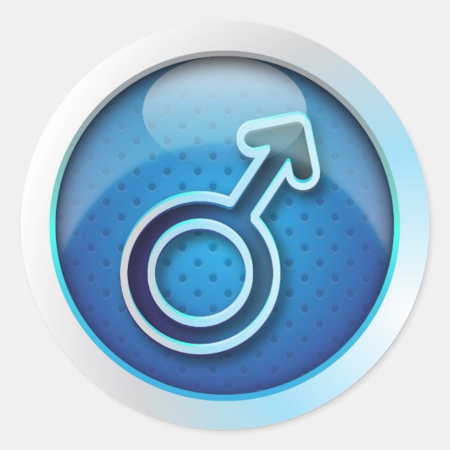 Sticker glossy gender man symbol (Front)