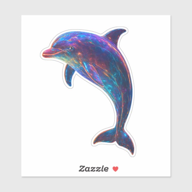 Sticker Glowing Dolphin Art  (Feuille)