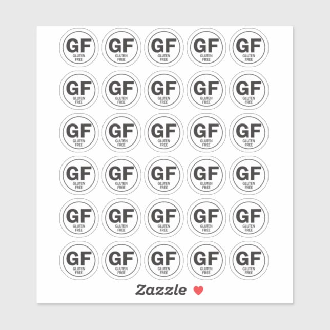 Sticker Gluten Free GF symbole petit (Feuille)