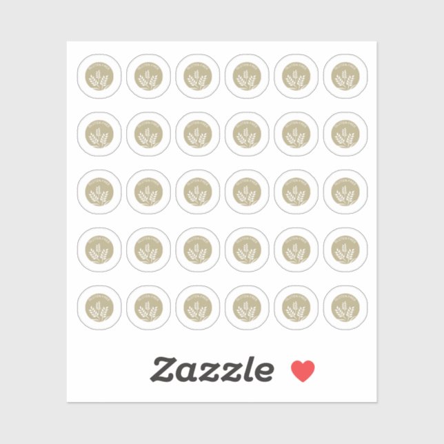 Sticker Gluten Mariage gratuit Cartes de Place Meilleur ch (Feuille)